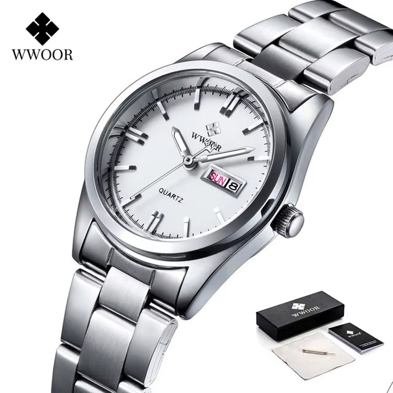Montre Femme 2024  Fashion Ladies Watches Waterproof Quartz Silver Clock Women Automatic Date Dress Wrist Watch Reloj Mujer