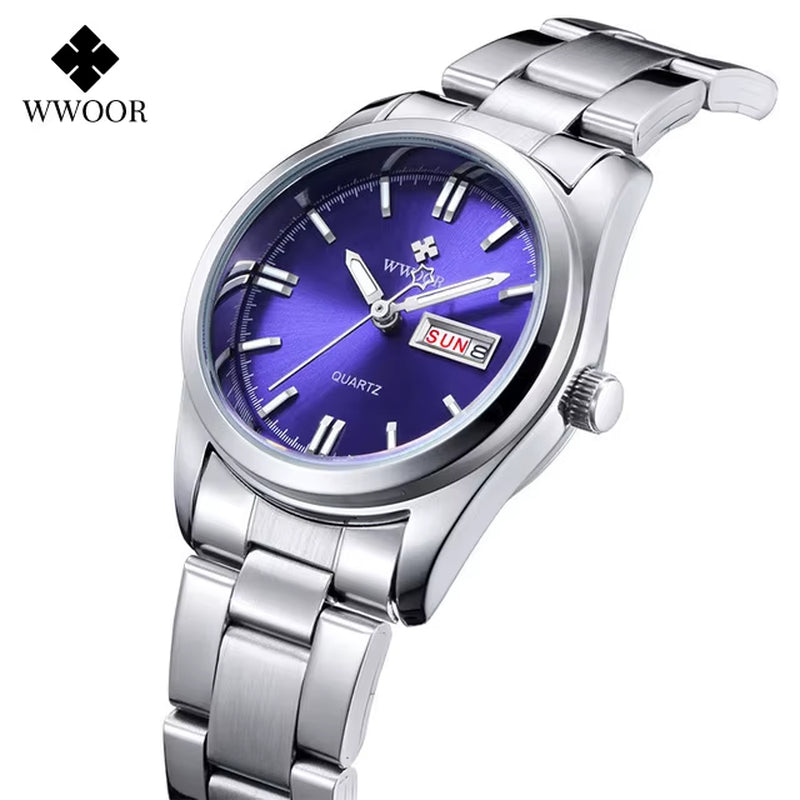 Montre Femme 2024  Fashion Ladies Watches Waterproof Quartz Silver Clock Women Automatic Date Dress Wrist Watch Reloj Mujer