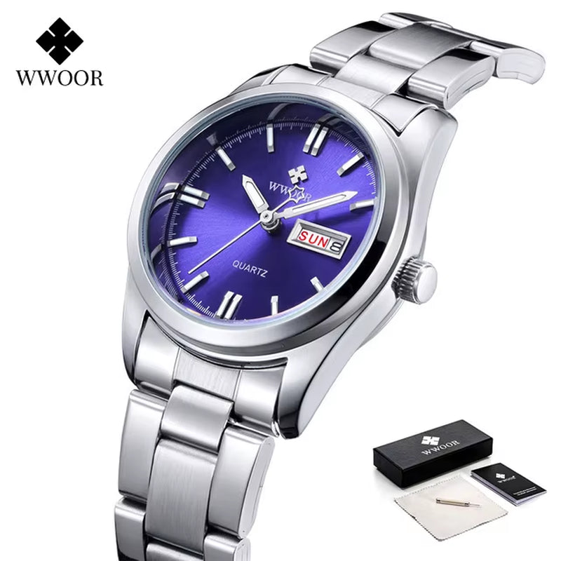 Montre Femme 2024  Fashion Ladies Watches Waterproof Quartz Silver Clock Women Automatic Date Dress Wrist Watch Reloj Mujer