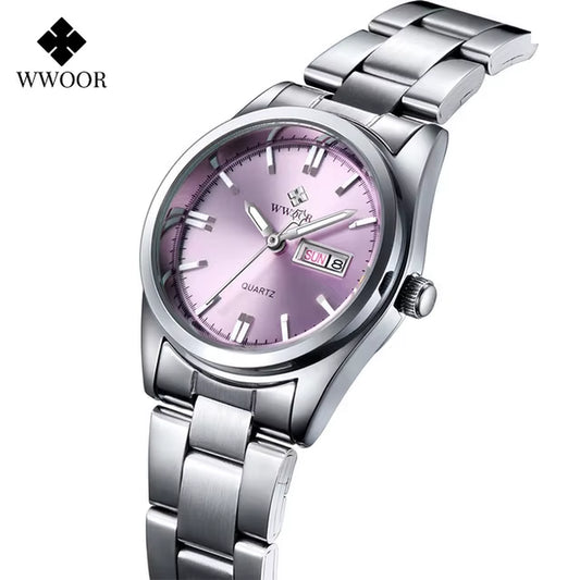 Montre Femme 2024  Fashion Ladies Watches Waterproof Quartz Silver Clock Women Automatic Date Dress Wrist Watch Reloj Mujer