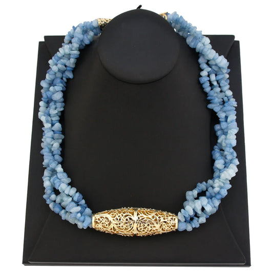 Sunspicems Light Blue Moroccan Belt Women Multilayer Stone Chain Necklace Choker Caftan Belt Jewelry Algeria Bride Jewelry Sets